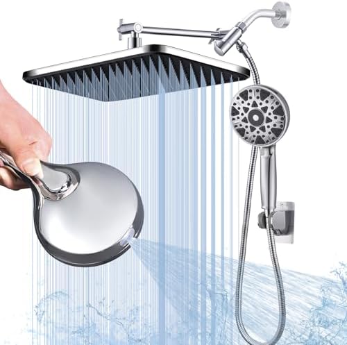 High Pressure Shower Head with 7 Spray Modes and 14 Inch Rainfall