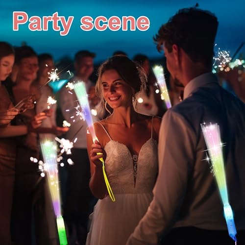 48 Pcs LED Fiber Optic Glow Wand for Party