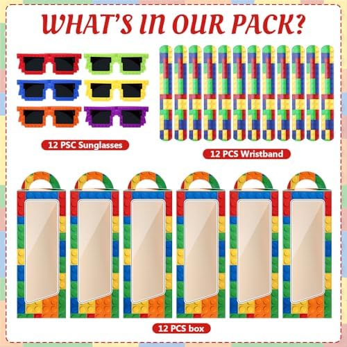 Wettarn 48 Pcs Building Block Party Favors for Kids