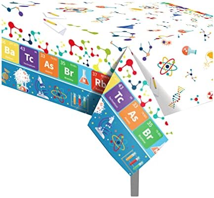 2 Pack Science Party Tablecloth with Lab Decorations