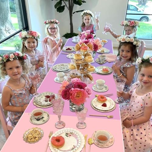 6 Pack Pastel Rainbow Tablecloths for Parties