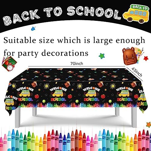 PATIAI 3PCS Back to School Party Tablecloths