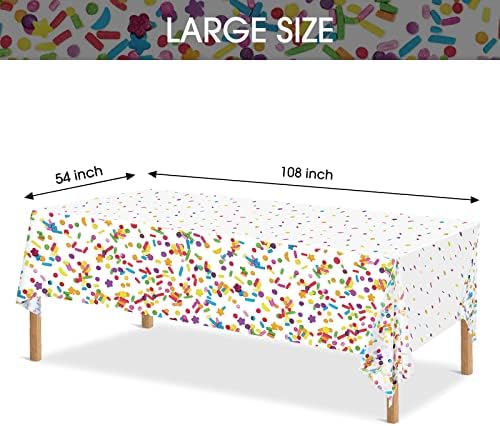 Tatuo 3 Piece Confetti Tablecloth for Birthday Parties