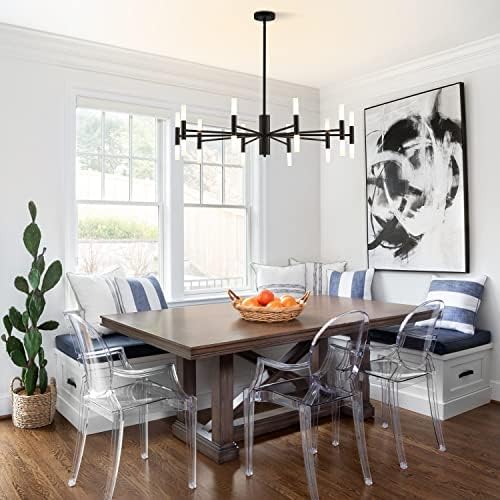 KCO Black Sputnik Chandelier - Mid Century Modern Ceiling Light