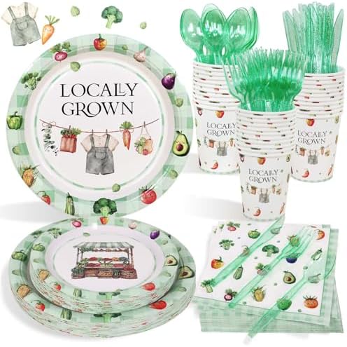 Locally Grown Baby Shower Decor Plates Set 175pcs