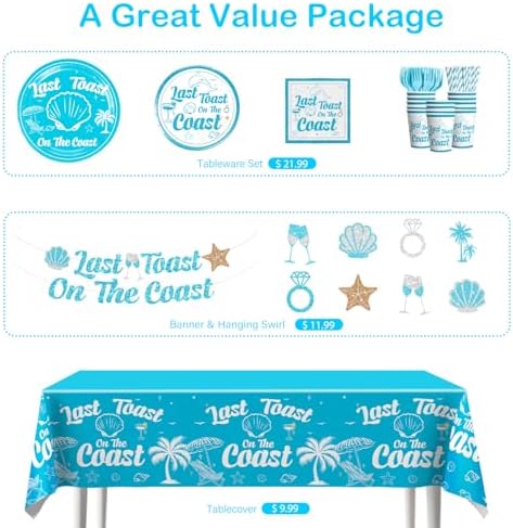 171 Pcs Last Toast On The Coast Plates Set