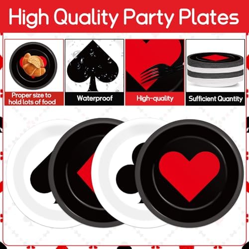 Chunnin 80Pcs Casino Party Tableware Set