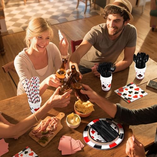 Durony 147 Piece Casino Party Tableware Set for 16 Guests