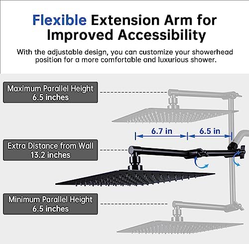 G-Promise All Metal 10 Inch Rainfall Shower Head with Handheld Spray Combo