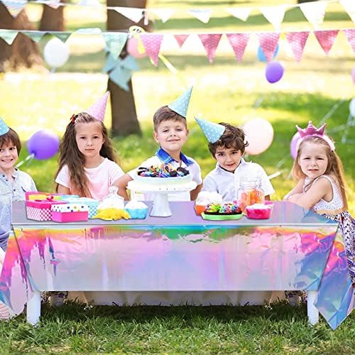2Pcs Iridescent Party Tablecloths 54x108