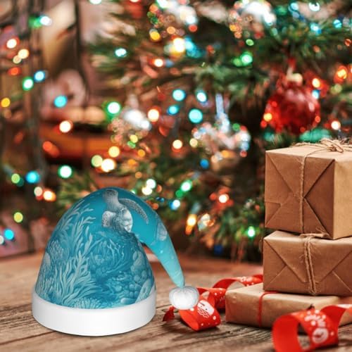 Augenstern Christmas Hat Sea Turtles Swimming In Water Xmas Hat Unisex Santa Hat