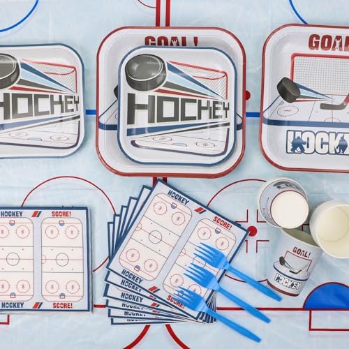 Hockey Birthday Decorations 162Pcs Tableware Pack for Kids