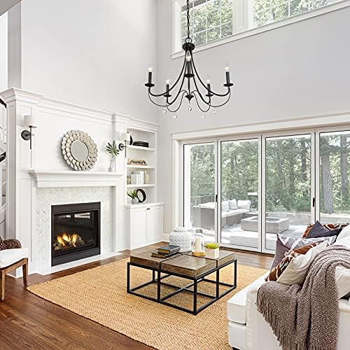 LOG BARN 5-Light Black Farmhouse Chandelier 245 Inches Diameter