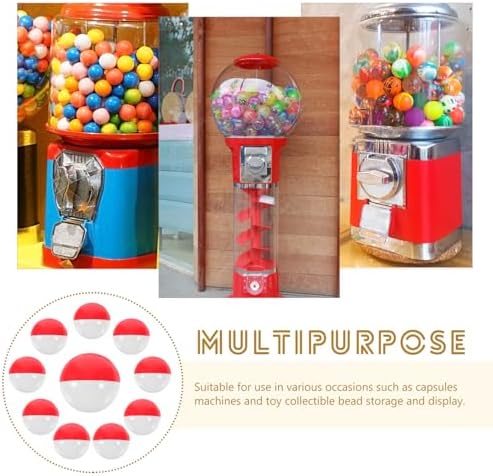 Kichvoe 50pcs Clear Refillable Gumball Machine Capsules