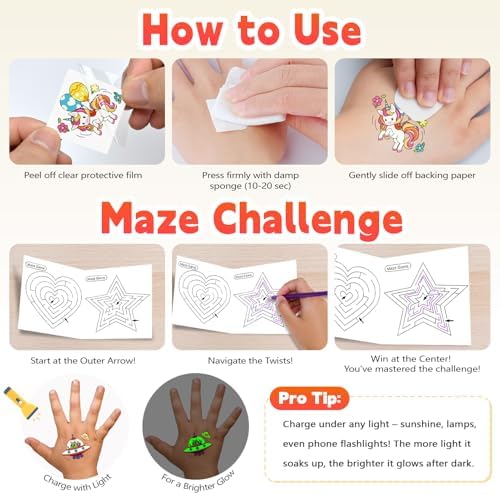 288PCS Glow Temporary Tattoos Kids Party Favor Set