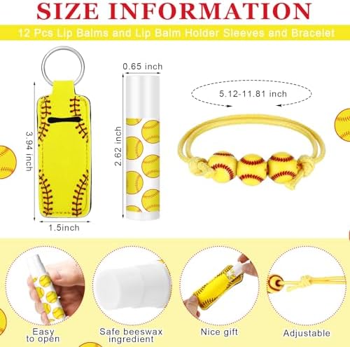 Heigble 72 Pcs Softball Party Favors Set