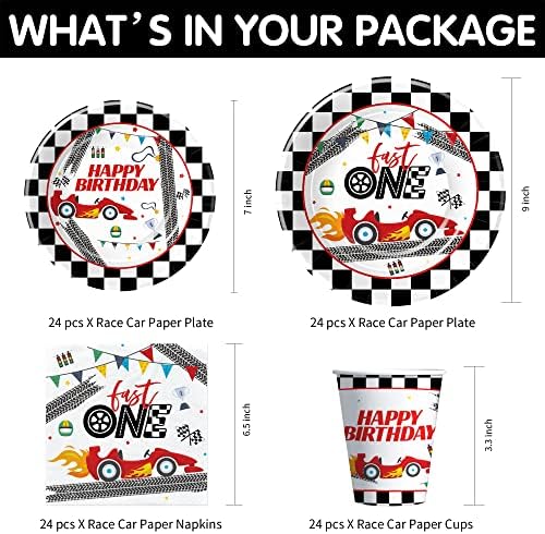 Xigejob Race Car 1st Birthday Party Decorations Set
