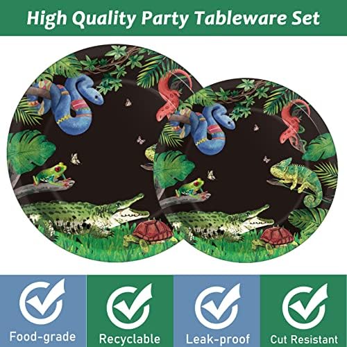 Reptile Snake Party Plates Napkins Set for 24 Guests