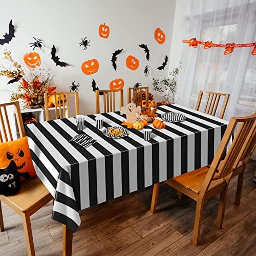 Durony 113 Piece Black and White Striped Party Set