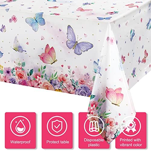 3 Piece Butterfly Tablecloth for Spring Party Decor