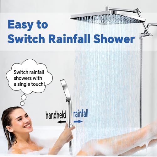 13 Inch Rainfall Handheld Shower Combo with 3 Modes