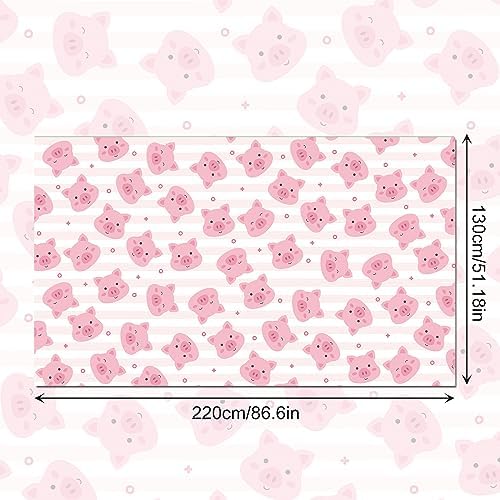 3 Pack Pink Pig Tablecloths for Birthday Party Decorations
