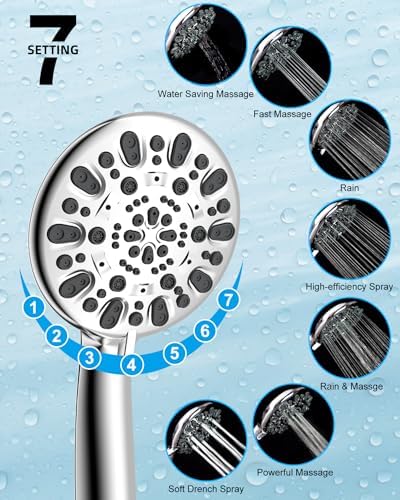 Hibbent Self Cleaning Shower Head with Handheld and Rainfall