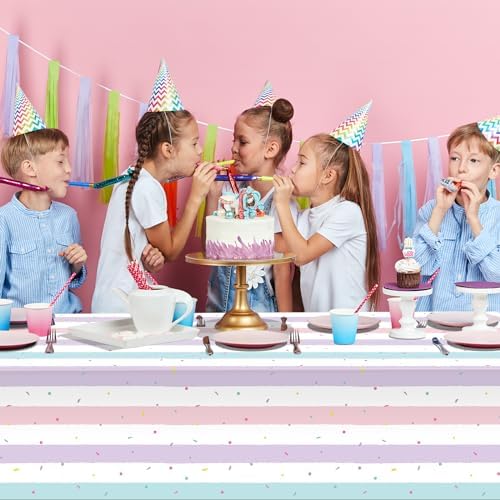 6 Pack Sprinkle Ice Cream Tablecloths for Birthday Parties