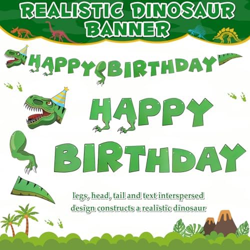 177 Pcs Dinosaur Birthday Party Supplies Set