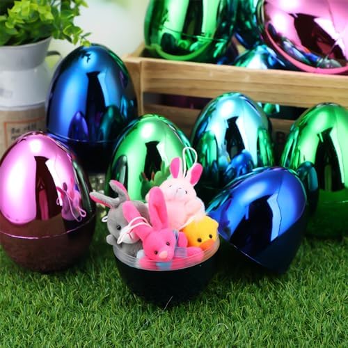 12 Set 6 Inch Jumbo Easter Eggs with Plush Animal Toys