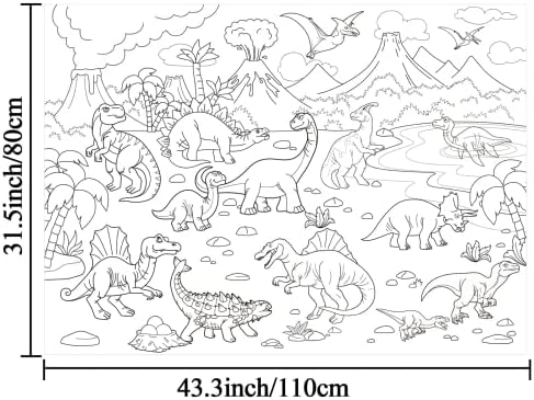 Dinosaur Giant Coloring Poster for Kids