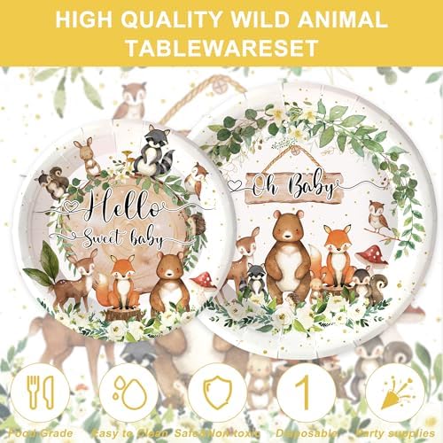 Safari Jungle Baby Shower Tableware Set for 20 Guests