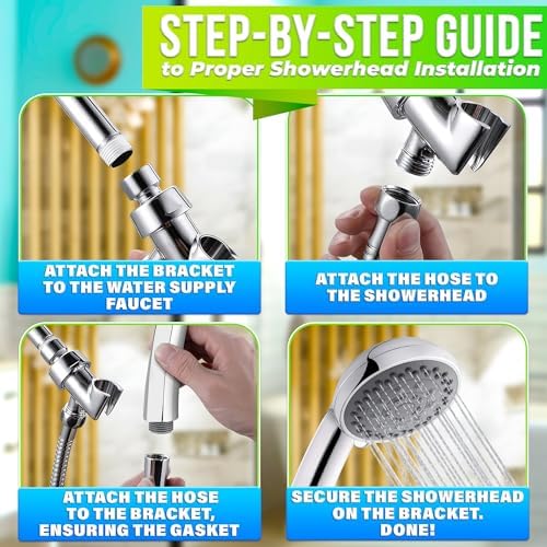 5-Mode Handheld Shower Head with 49 Ft Hose