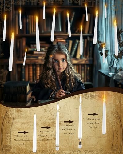 Raycare 20 Pcs Floating Candles with Timer and Wand