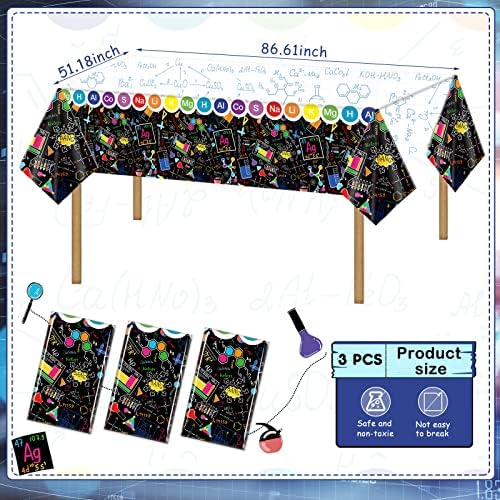 Jecery Science Themed Tablecloth Rectangular 51x87 Inch 3 Pcs
