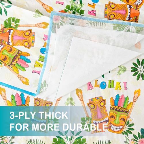 WERNNSAI Hawaiian Luau Party Plates and Napkins Set