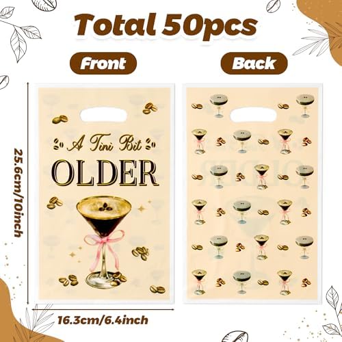 50Pcs Coffee Martini Themed Party Favor Bags