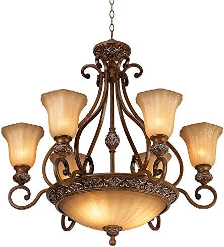 Kathy Ireland Golden Bronze 9-Light Chandelier Dining Room Fixture