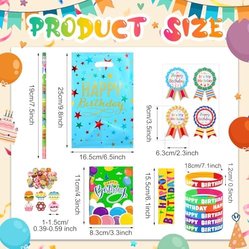 168 Pcs Happy Birthday Classroom Party Favors Set