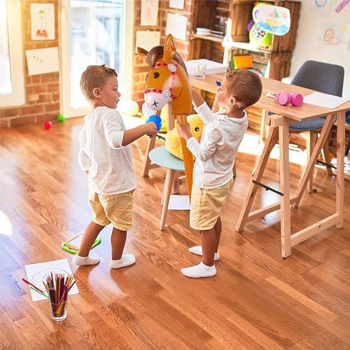 EVERMARKET Inflatable Stick Horse 37 Inch Brown Large
