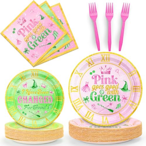 100 PCS Witch Birthday Party Plates Napkins Set