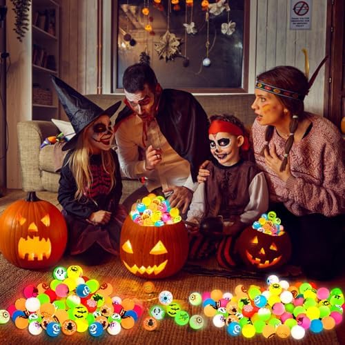 105PCS Halloween Glow in the Dark Bouncy Balls Bulk