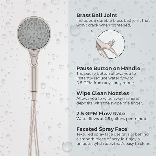 Pfister HydroFuse Handheld Shower Head with 6 Functions and 25 GPM