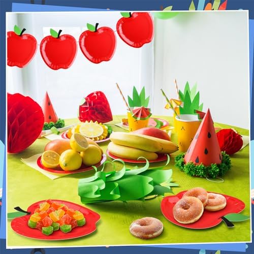 Uiifan 60 Pcs Red Apple Paper Plates Party Supplies