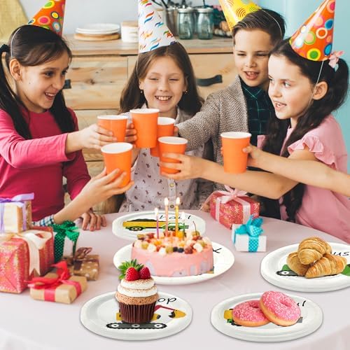 48PCS Construction Birthday Party Plates for Kids