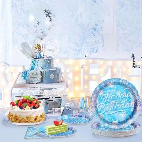 Grencian 96 Pcs Frozen Party Tableware Set