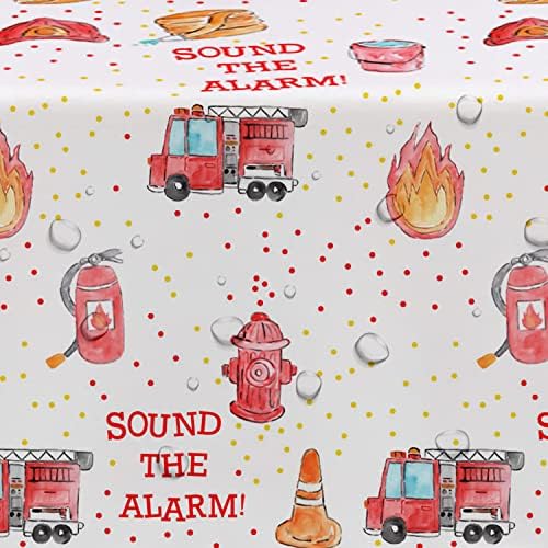 Fire Truck Birthday Table Cover - 2 Pack 54x108 Inches