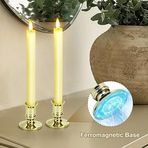6 Pack Flameless LED Taper Candles with 2 Remotes and Holders