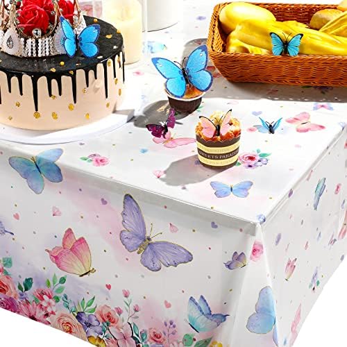 3 Piece Butterfly Tablecloth for Spring Party Decor