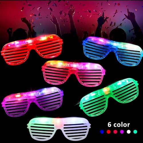 Honoson 72 Pair LED Glow Shutter Shades for Rave Parties